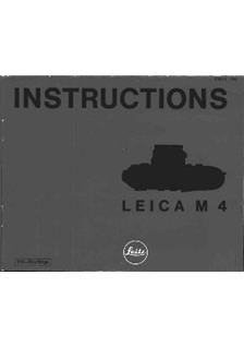 Leica M 4 manual. Camera Instructions.